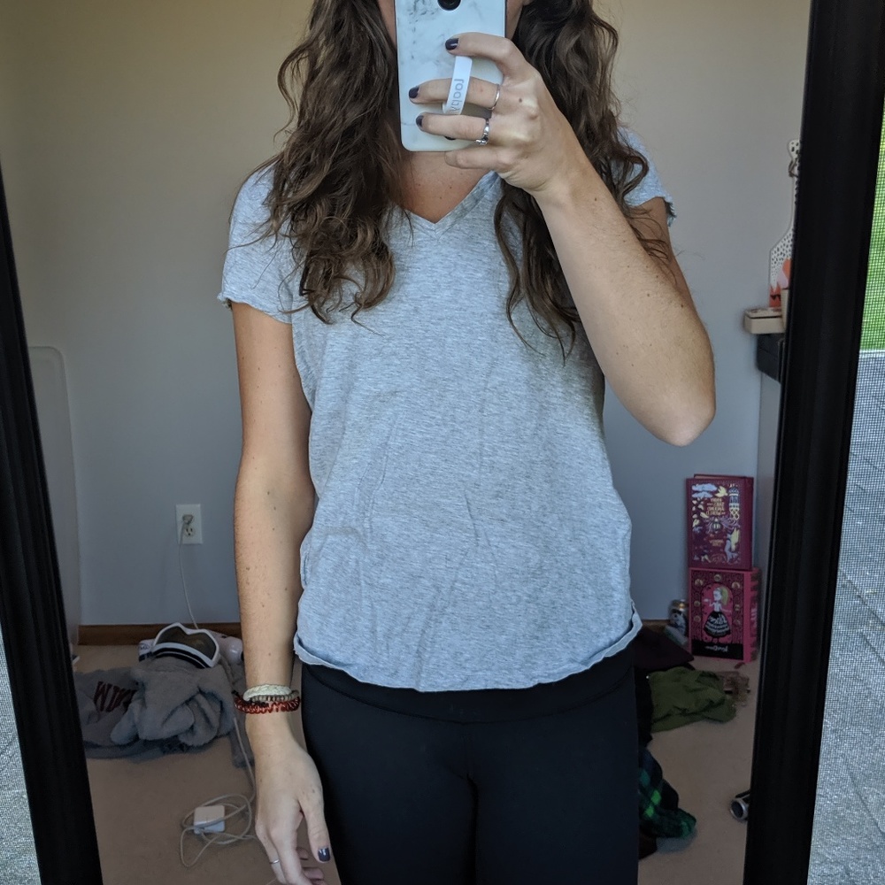 Gray Gap V neck shirt, size S